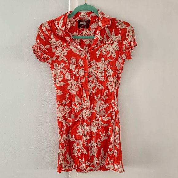 Reformation Dresses & Skirts - REFORMATION red white floral button down dress 0